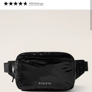 Athleta All About Shine Puff Large Belt Bag, Black